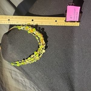 17"-18" multiple level green glass beaded necklace